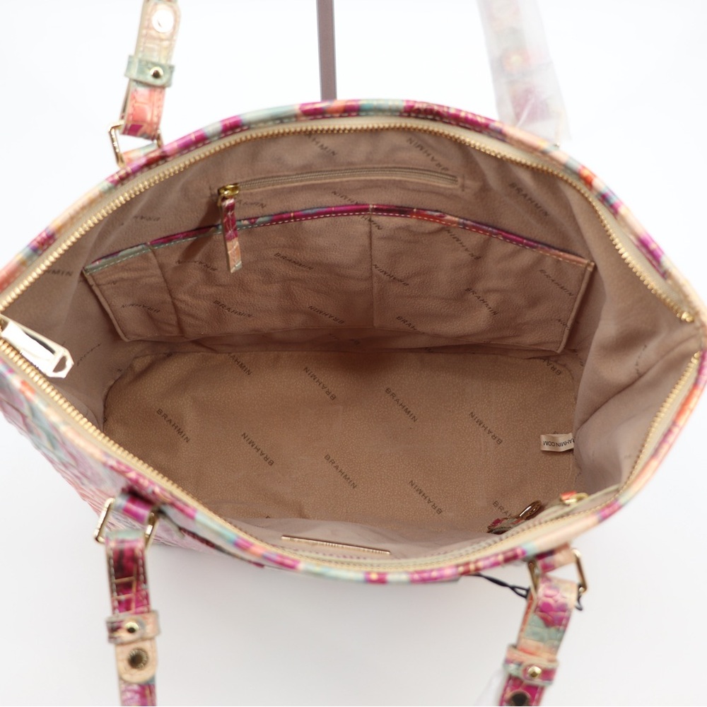 Brahmin Asher Embossed Leather Shoulder Bag Tote NWT Authentic - Picture 12 of 13